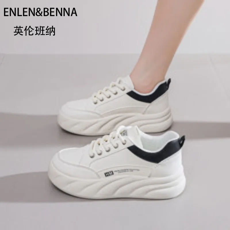 

Новинка 2025, женская обувь, белые туфли на четыре сезона, модная универсальная женская обувь для спорта и отдыха на плоской подошве