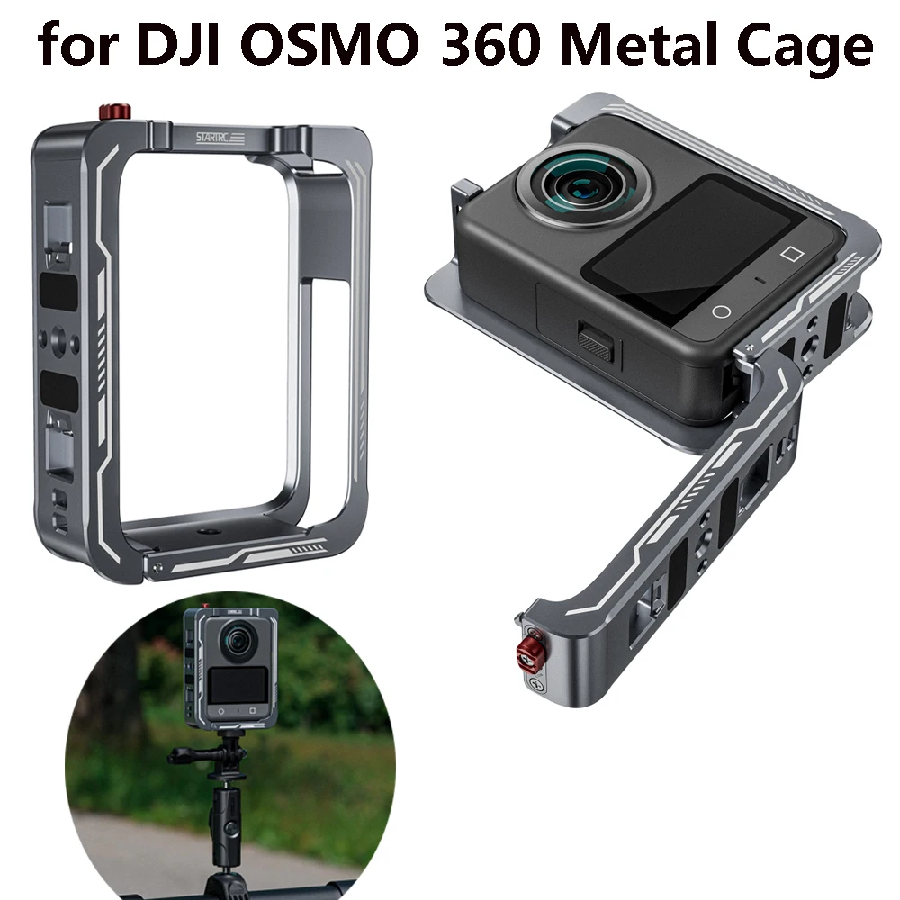 STARTRC Bingkai Pelindung Penuh untuk DJI OSMO 360 Lepas Cepat dengan Cold Shoe Metal Cage Mount Frame Aksesoris Kamera