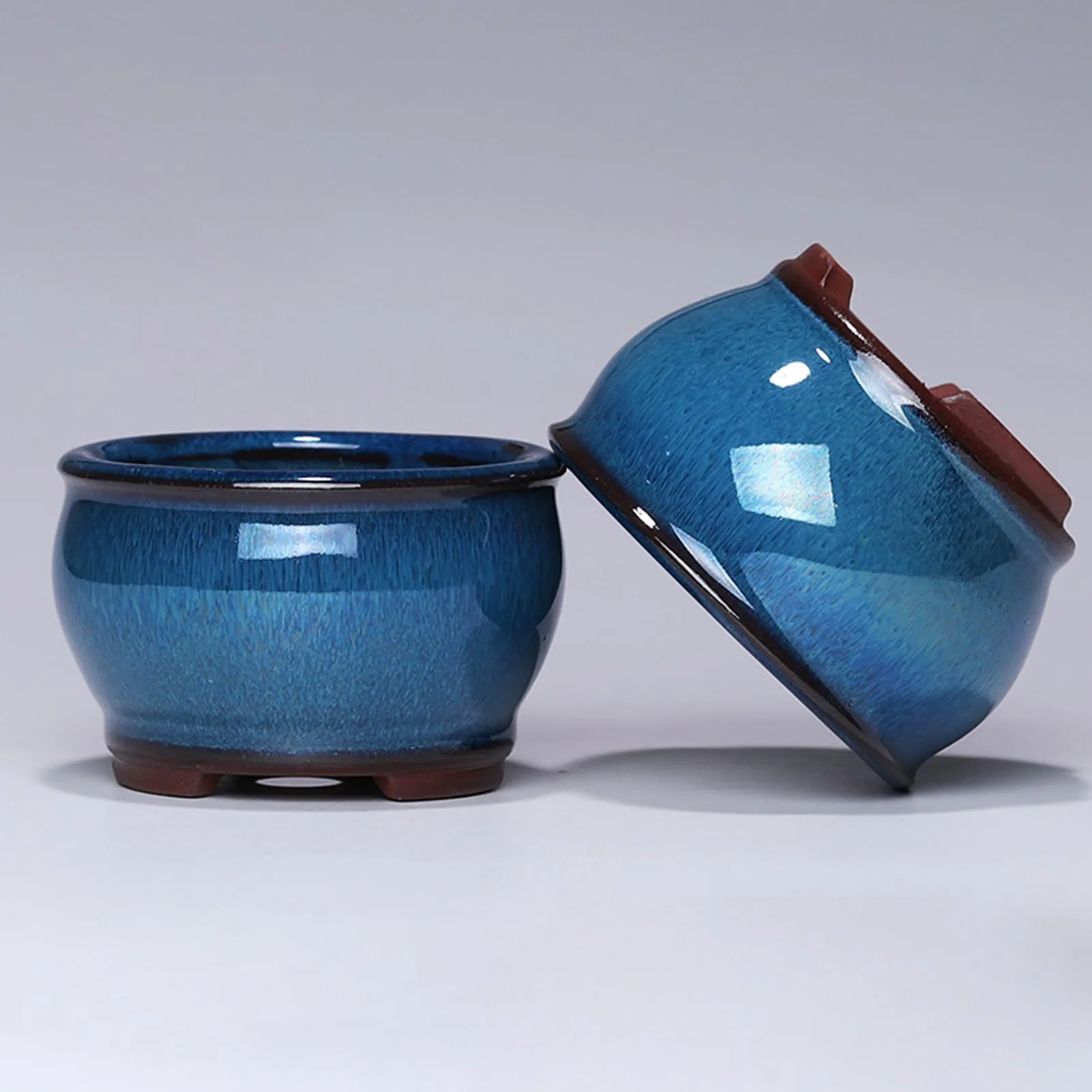 Vaso de flores cerâmico vitrificado poligonal, Ornamento Artístico, Plantador Suculento, Pote com Buraco, Casa e Jardim, Tigela ao ar livre