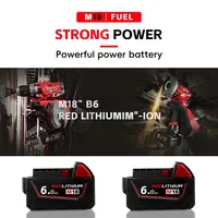 Milwaukee m18 battery, M18B6,5.0Ah,6.0Ah, 6000mAh charger, BR, XC, 48-11-1860 48-11-1850 lithium battery for tools milwaukee m18