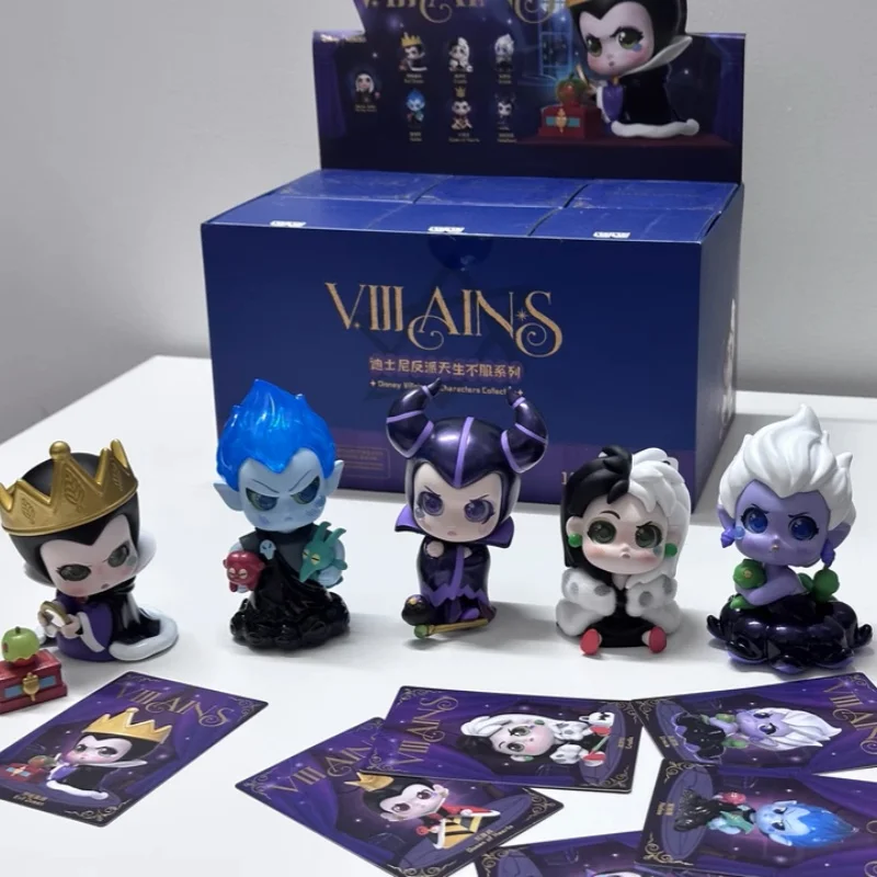 Boîte aveugle de la série Disney Villains 100% authentique, Collection de figurines d'anime comprenant la reine maléfique Cruella Ursula Hades, jouets maléfiques