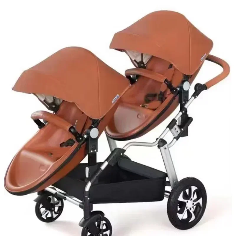 Factory Supplying 2-in-1 New Baby Folding Baby Carriage Pram Separable Twins Baby Stroller Portable Features EVA Wheels Sale