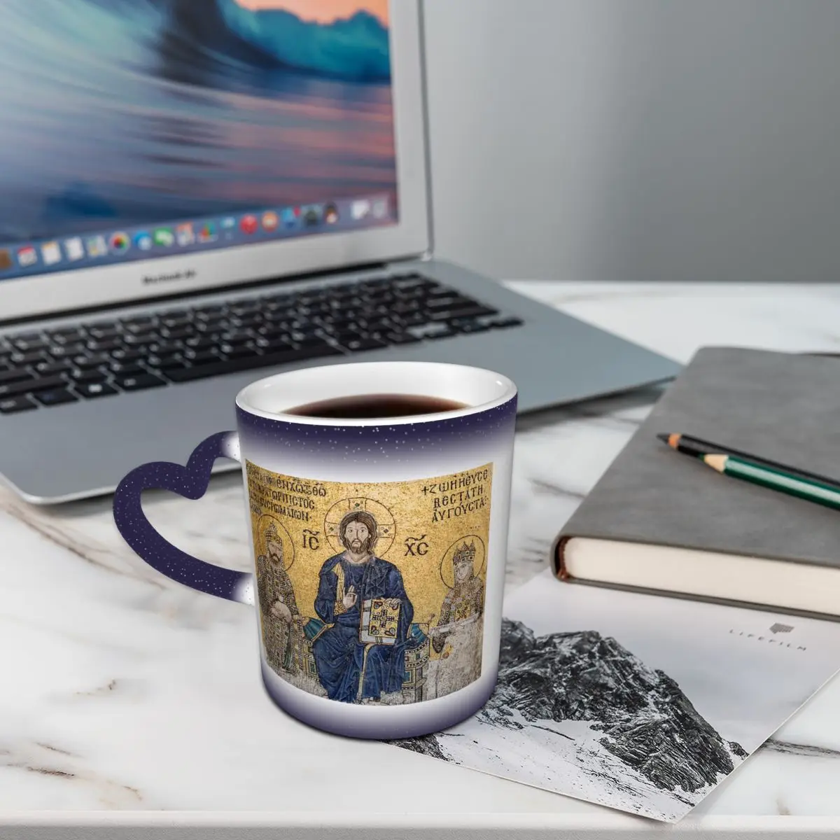 يسوع المسيح بانتوكراتو فسيفساء في هاجيا صوفيا، اسطنبول القدح أكواب القهوة السيراميك أكواب الشاي كوب حليب درينكوير هدايا للأصدقاء #6