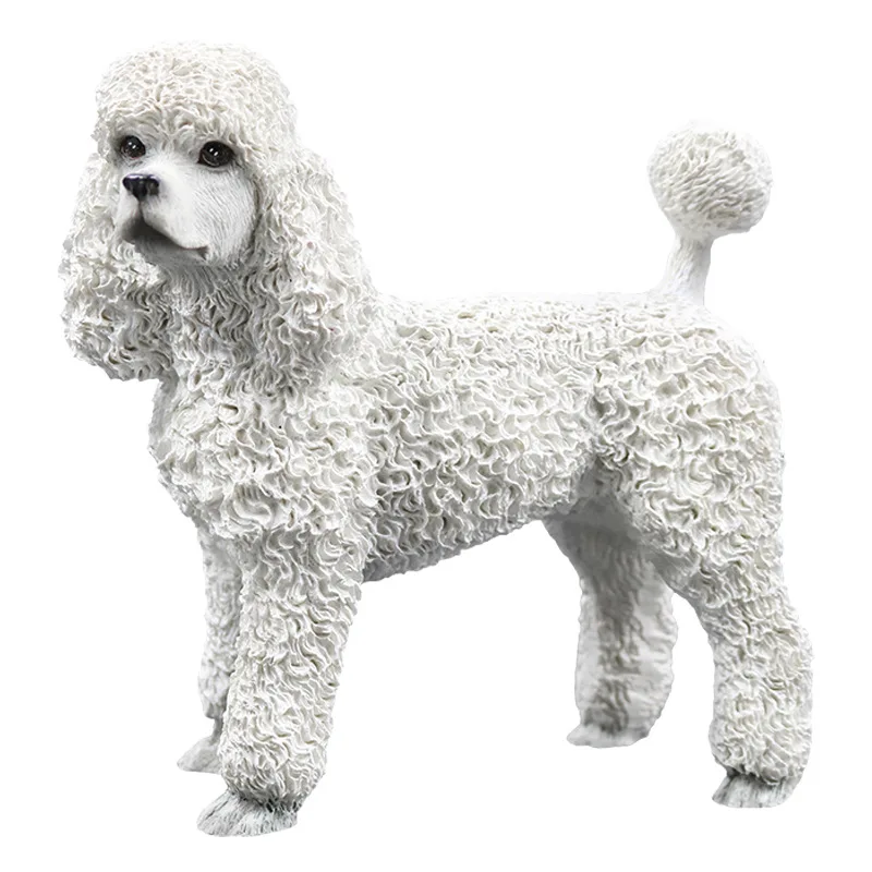

Model Poodle Simulation Dog Model Figure Car Ornament Home Crafts Memorial Collection