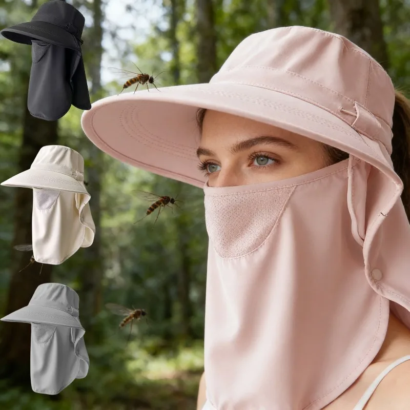1/2 Stück Atmungsaktiver Imker-Sonnenhut mit UV-Schutz, Gesichts- und Nackenschutz für Outdoor, Gartenarbeit, Angeln, Sommer-Sonnenschutzhut für Frauen