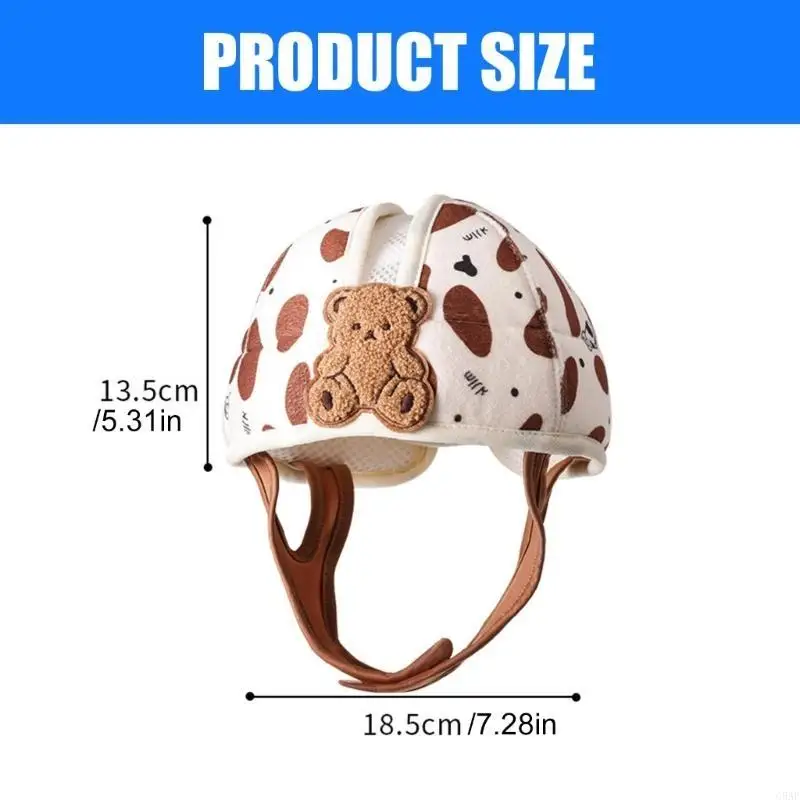 

C5AF Adjustable Baby Hat for Crawling and Walking Protective Caps Soft Breathable Infant Safety Hat for Head Protections