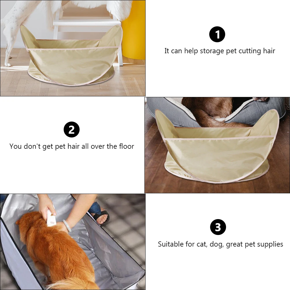 

2pcs Pet Shearing Bib Oxford Cloth Lightweight Grooming Storage Dog Shaving Foldable Container Home Use Practical