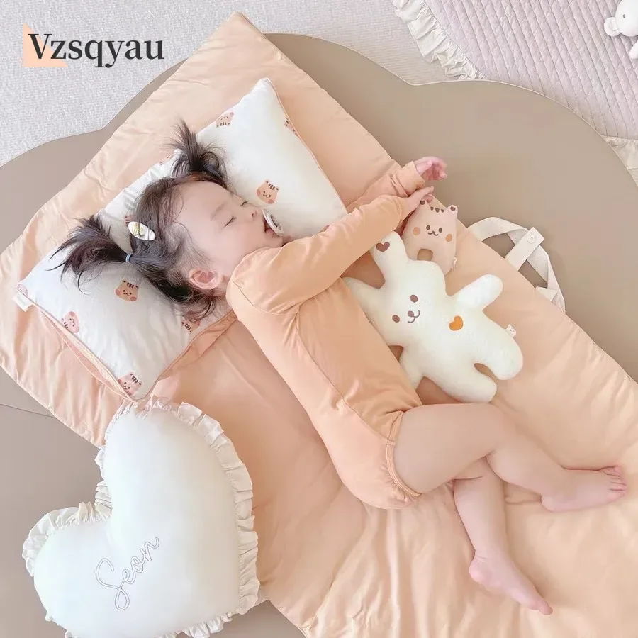 

Милые мультяшные вышивки животных, детские матрасы для кровати, портативные мягкие хлопковые матрасы, новый корейский модный детский матрас для колыбели