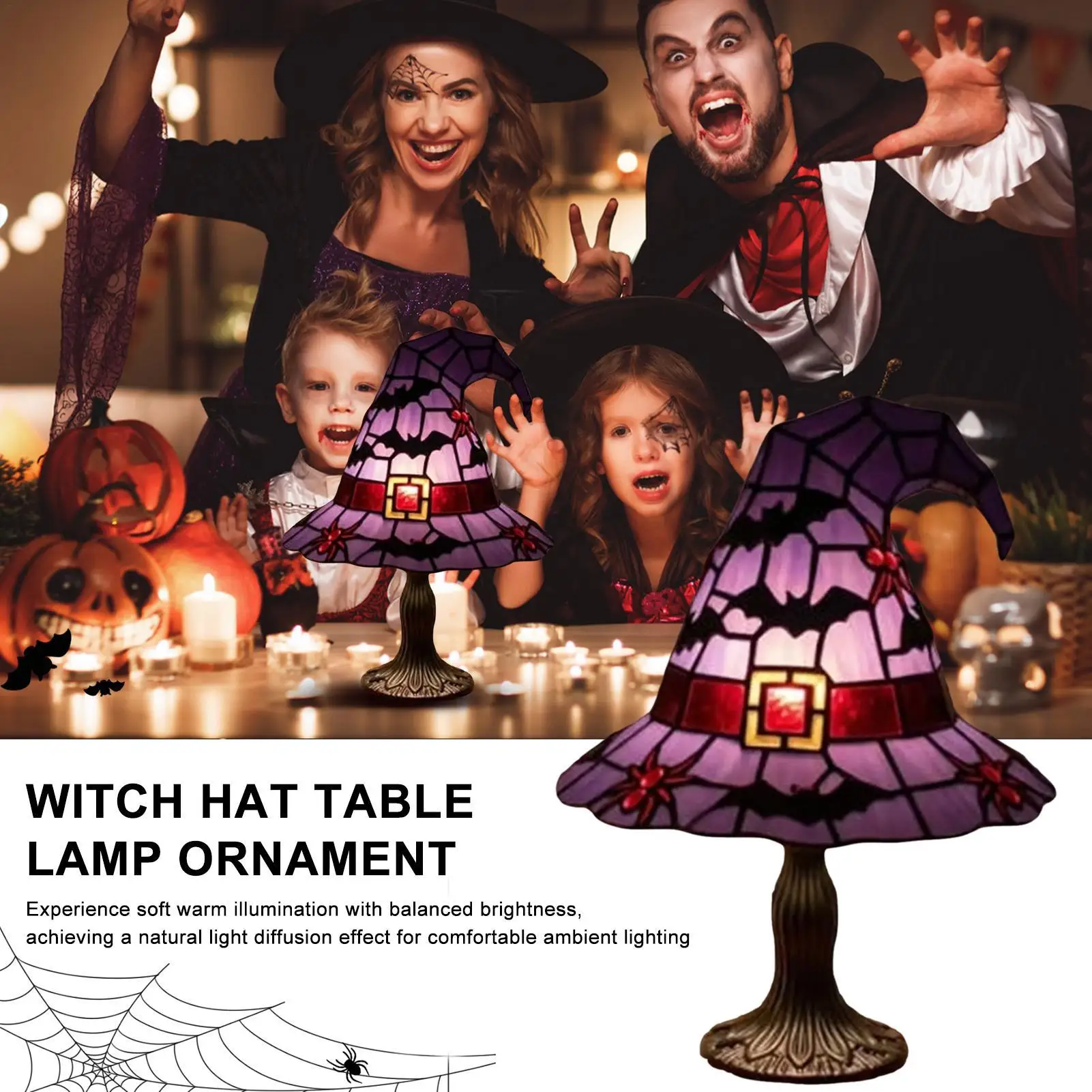 Halloween Lamp Mysterious Witch Hat LED Light Creative Halloween Desk Lamp For Dining Table Balcony Kitchen Basement Bedroom