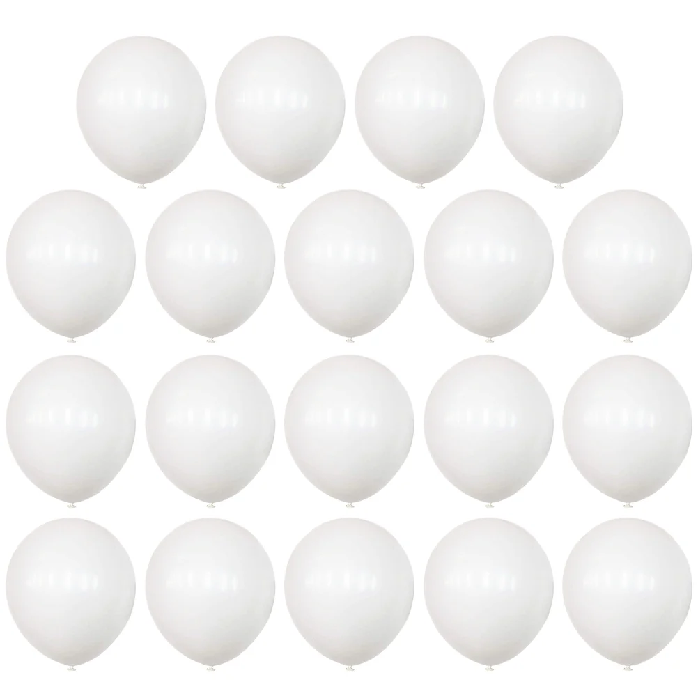 

100 Pcs Round White Balloon Birthday Balloons Bride Commemorate Decor for Party Emulsion Inch Boy Wedding Decorations