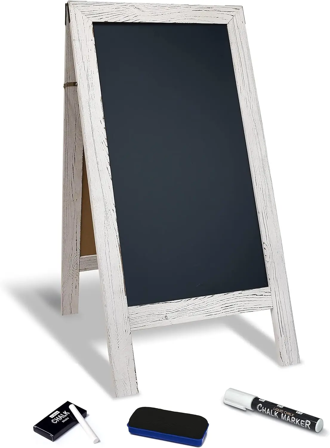 

Magnetic A-Frame Chalkboard Sign, Large 20x40 Standing Easel with Chalk Marker & Eraser, Outdoor Sidewalk Sandwich Board