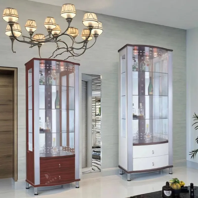 Leuchtdioden-Vitrine aus Glas und Schrank für Zuhause – Schlafzimmer, Nachttisch, Wohnzimmer, Weinschrank und Esszimmer, einfache Kunst