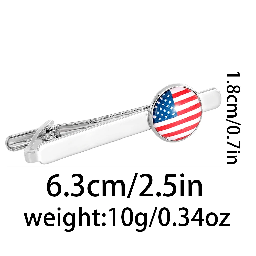 Classic National Flag Pattern Charm Tie Clip USA Britain Germany France Canada South Korea Australia Mens Jewelry view 6