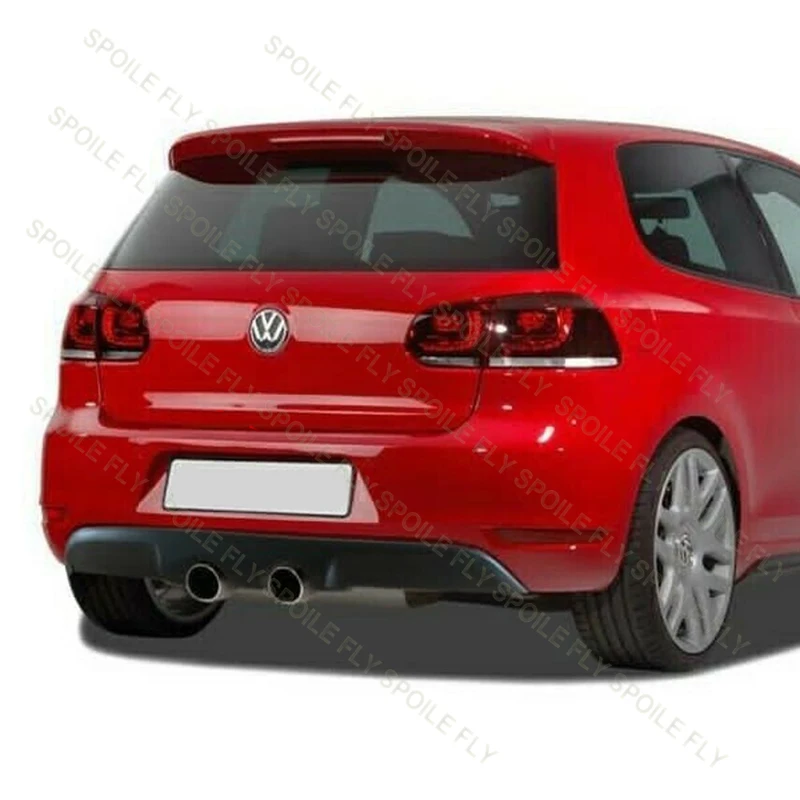 For Volkswagen Golf 6 Standard TSI TDI 2009-2013 High Quality R20 Style Rear Bumper Glossy Black With Exhaust Port Body Kit