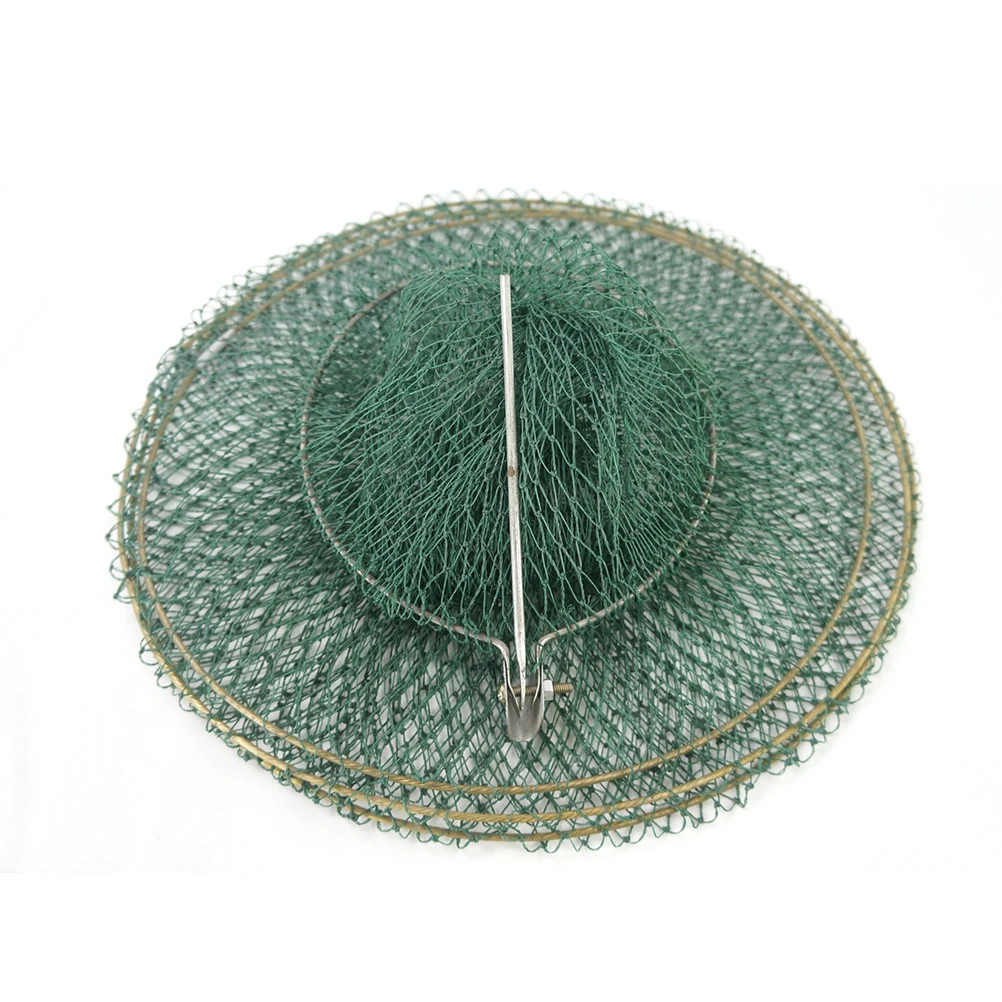 

3 Layers Fishing Net Hand-woven Mesh Manual Handwoven Green Freshwater Foldable