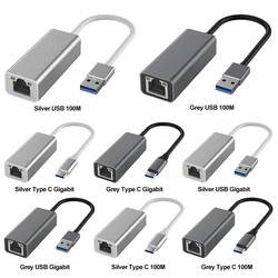 Type-C To RJ45 Gigabit Ethernet Type-C To Ethernet Adapter USB Type-C LAN Network Adapter USB Network Card for Computer Desktop