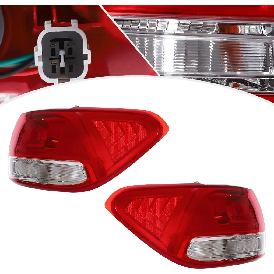 1 زوج الهالوجين الذيل ضوء الجمعية ل 2016 2017 2018 كيا سورينتو الخلفية الخارجي الذيل مصباح مع سطوع عالية وتصميم دائم