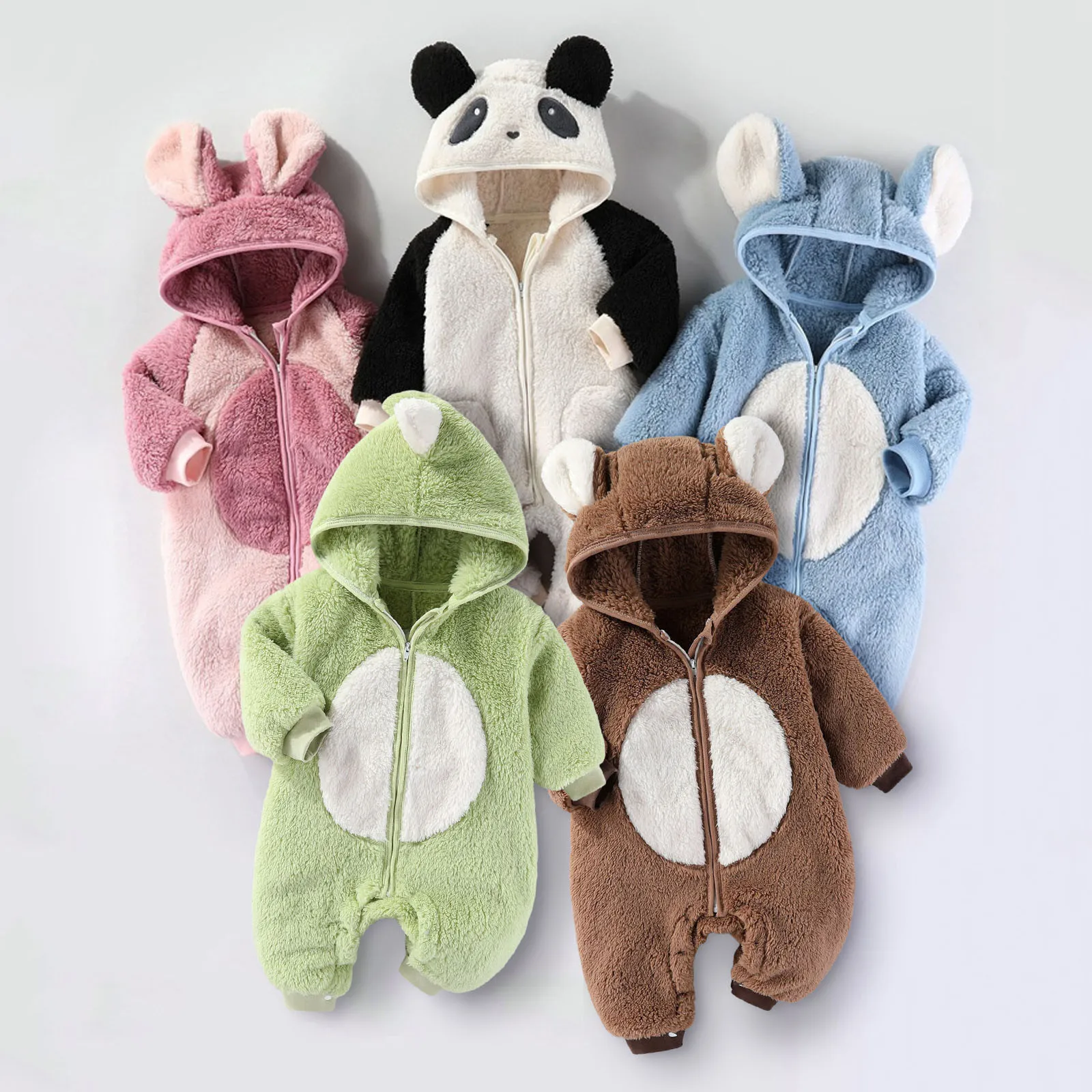 

Newborn Baby Flannel Cute Rompers Autumn Winter Soft Boys Girls Clothes Warm Newborn Bodysuit Cartoon Baby Jumpsuit 0-18 Months