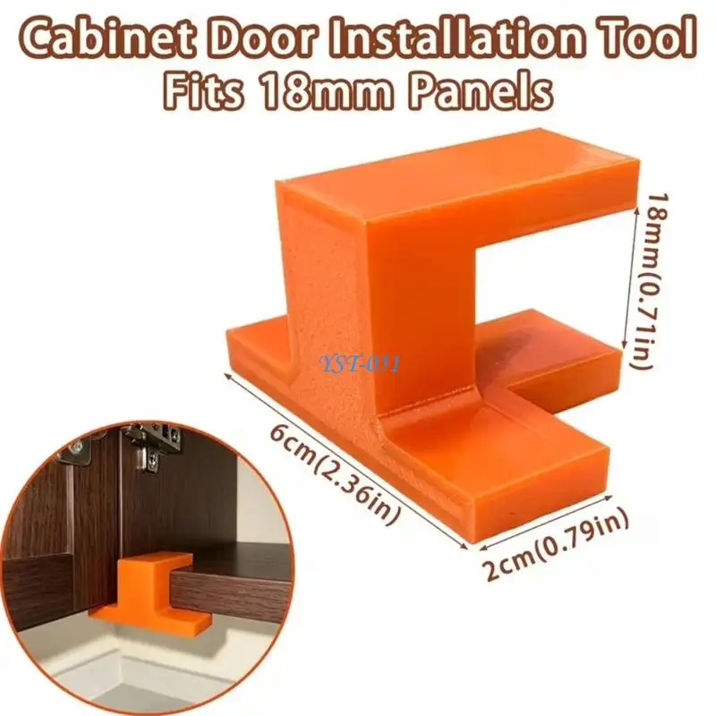 E15A U-Shaped Cabinet Door Positioning Guide with Flat Base and Raised Bridge for Cabinet Installation and Board Assembly