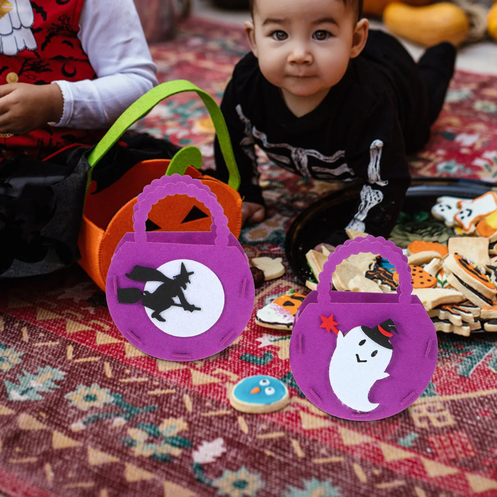 

4 Pcs Halloween Candy Bag Party Fillers Reusable Treats Cartoon Props