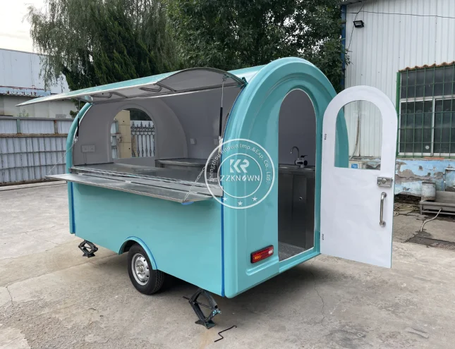 Concession Food Trailer with Full Kitchen Equipment Street Ice Cream Hot Dog Kiosk Fast Food Truck Mobile Coffee Snack Cart