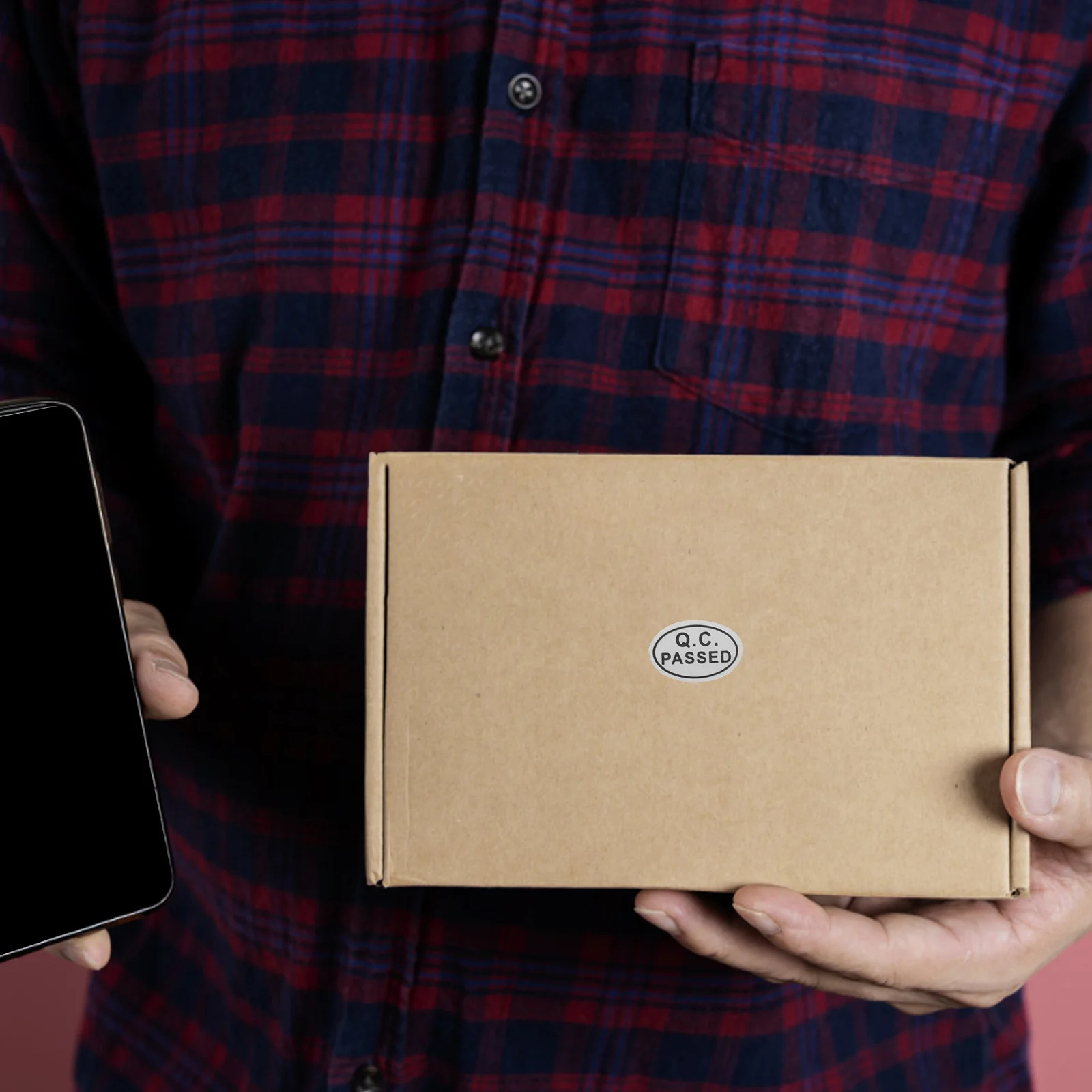 

20 Sheets White Qc Pass Stickers - Self Adhesive Anti Counterfeit Labels for Production Quality Control and Inventory Management