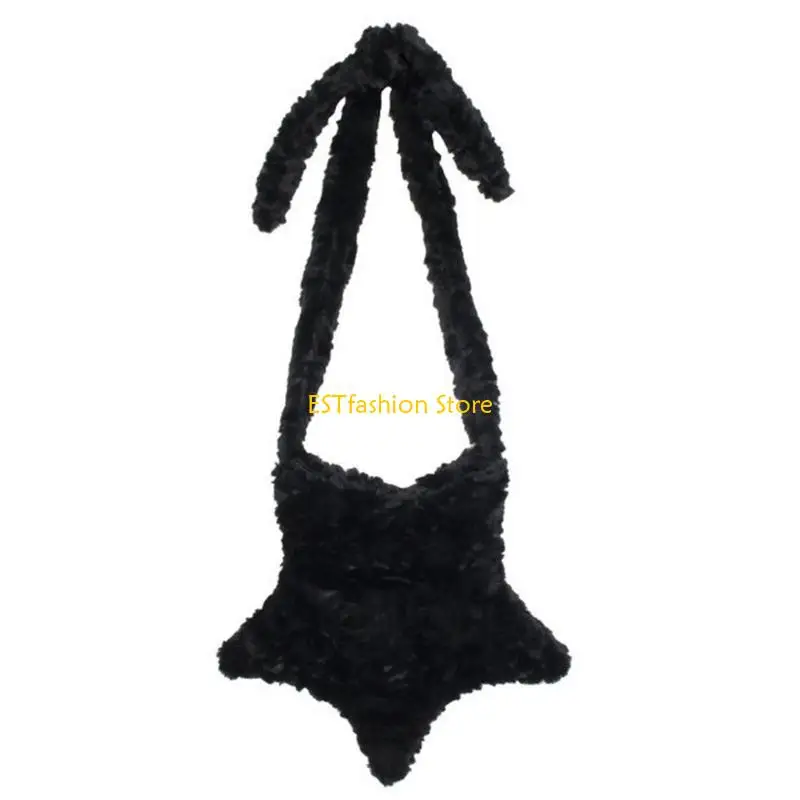 

Y5GC Female Faux Fur Winter Plush Star Shaped Crossbody Bag Women Shoulder Bags