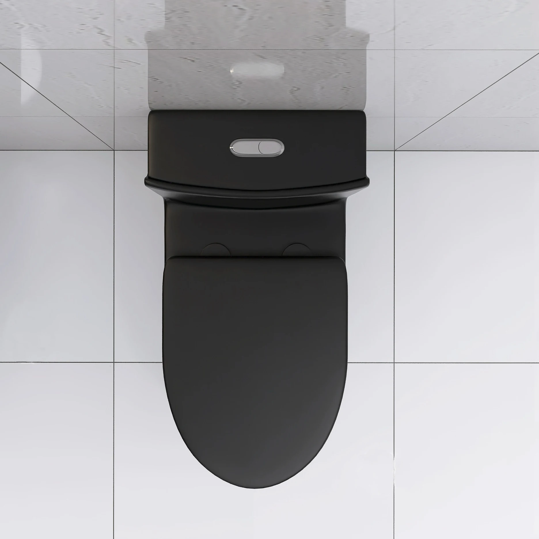 

Matte Black Elongated One Piece Toilet Dual Flush 1.1/1.6 GPF Water Saving Map 1000g,Matte Black