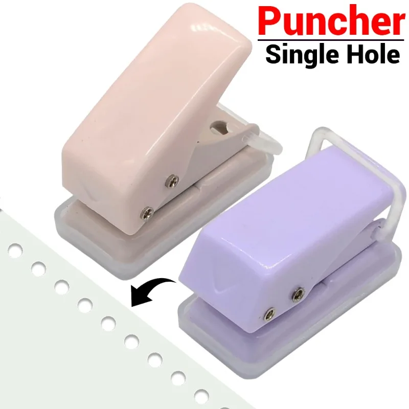 

Mini Single Paper Punch Portable One Hole Punch Plastic Binders Office Binding Supplies Journal Scrapbook Hole Punch Stationery