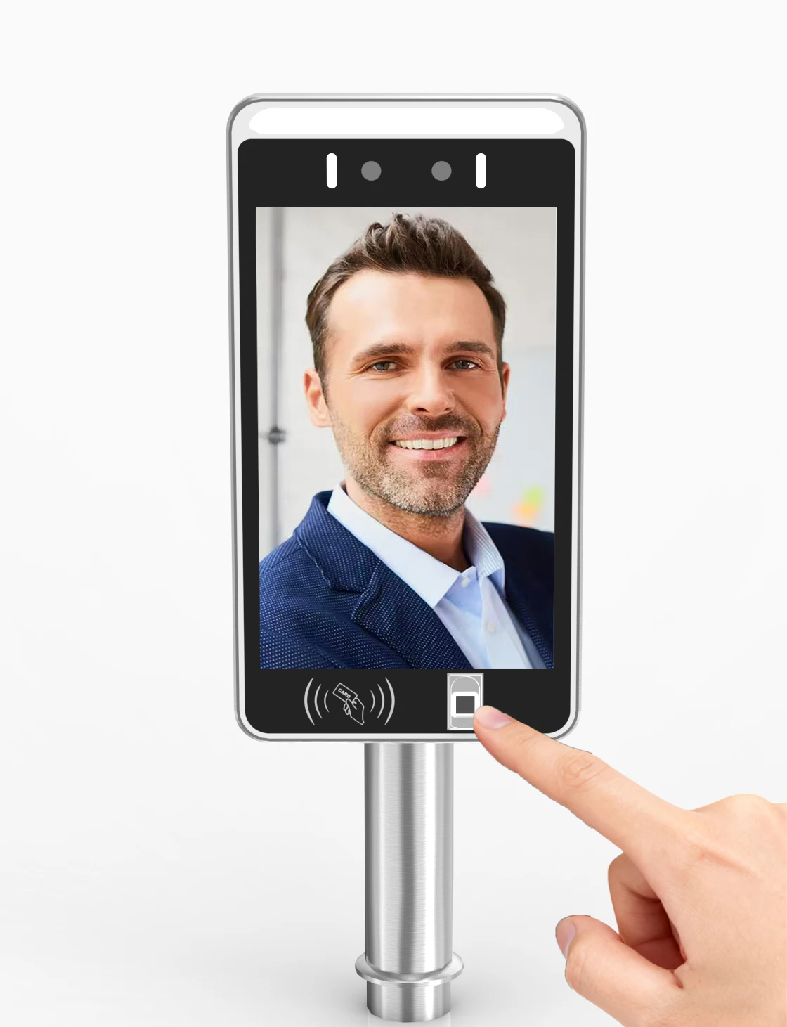 

8 Inch Face Recognition Time Clock Android 11 50,000 Faces Storage Capacity Waterproof Night Vision Access Control OEM/ODM Logo