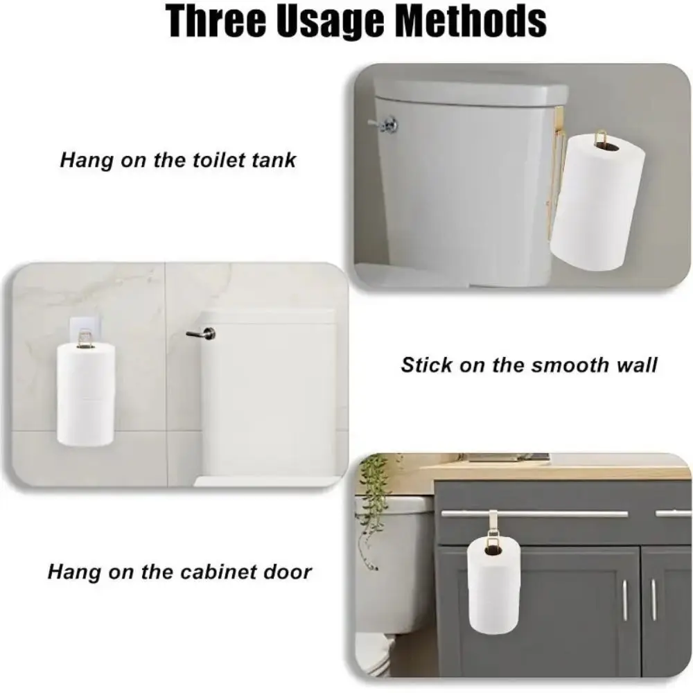 Extended Toilet Roll Paper Holder Wall Mounted Anti-rust Roll Paper Hanger Creative Multifunction Lengthen Tissue Storage Holder