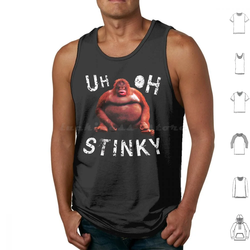 Uh Oh Stinky Le Monke Funny Dank Meme Tank Tops Print Cotton Uh Oh Stinky Uh Oh Stinky Le Monke Monkey Poopy Poop