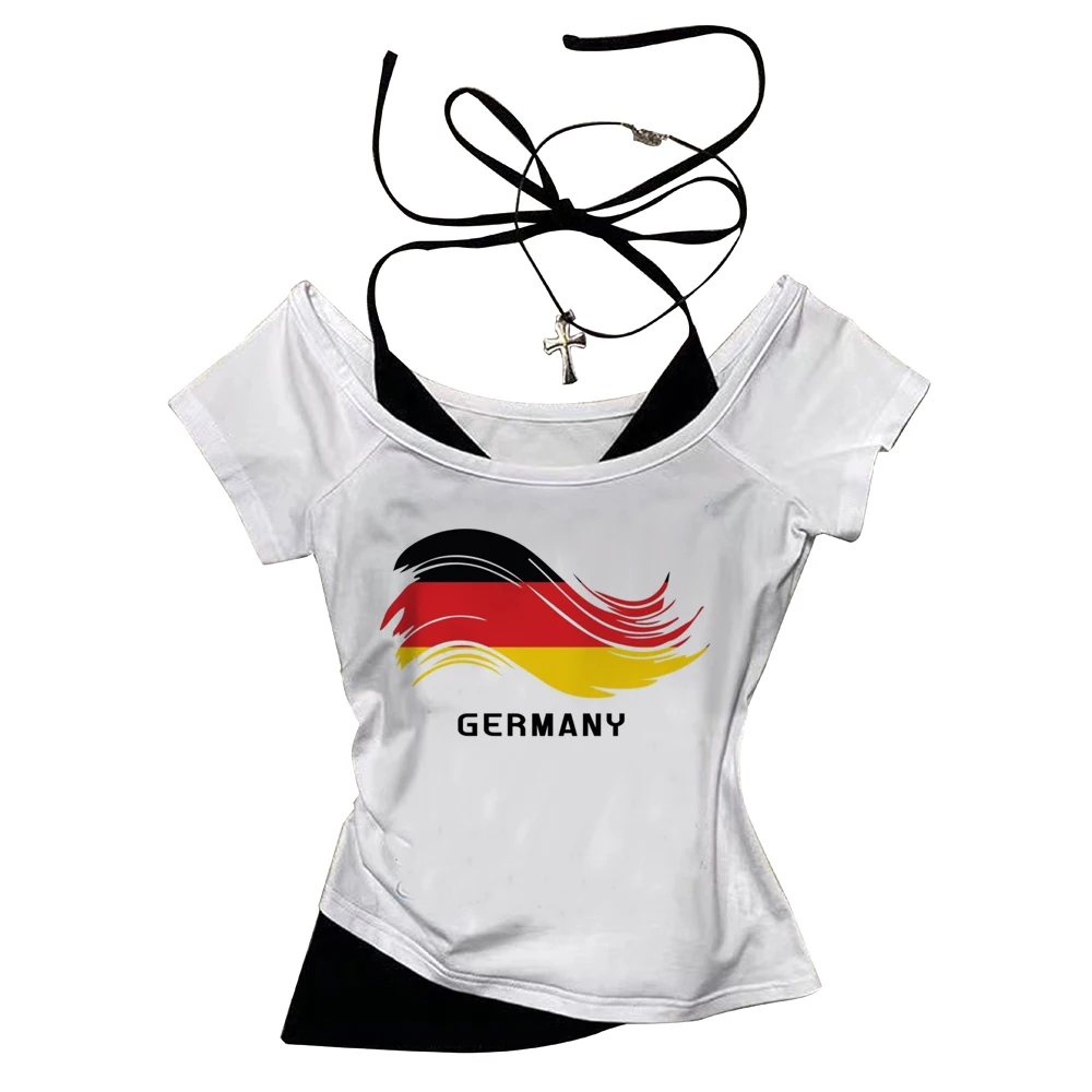 Germany crop top teen kawaii alternative  clearance sales t shirt y2k gothic scene  anime cheap