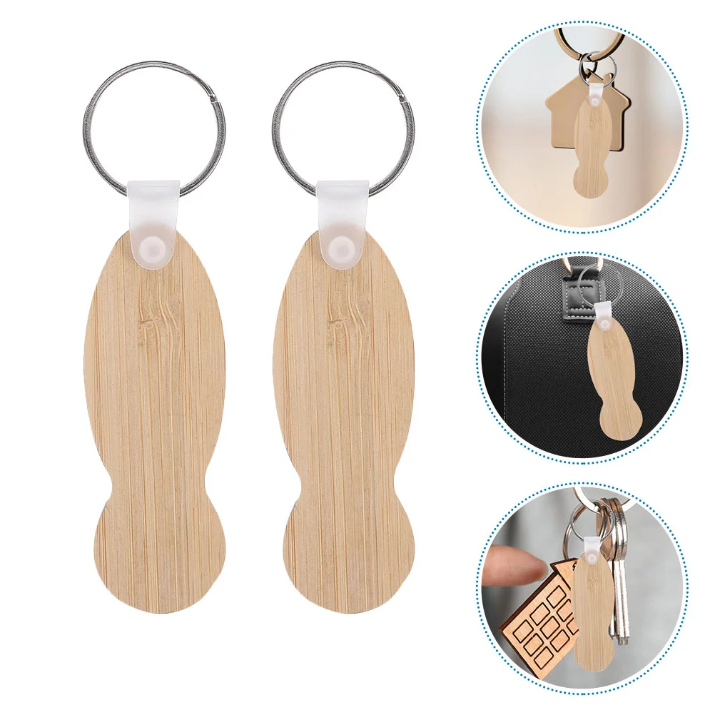 15 Pcs Bamboo Keychain Carts Shopping Trolley Tokens Supply Supplies Grocery Shops Carving