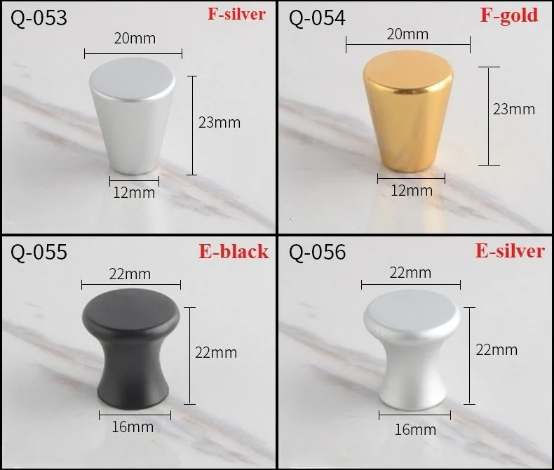5 Stück einfache Schubladen- und Türgriffe aus Aluminiumlegierung, einfacher moderner Stil, nordische Möbel, Schrank, Mini-Knopf, Einzelloch, bunt – Detail 6