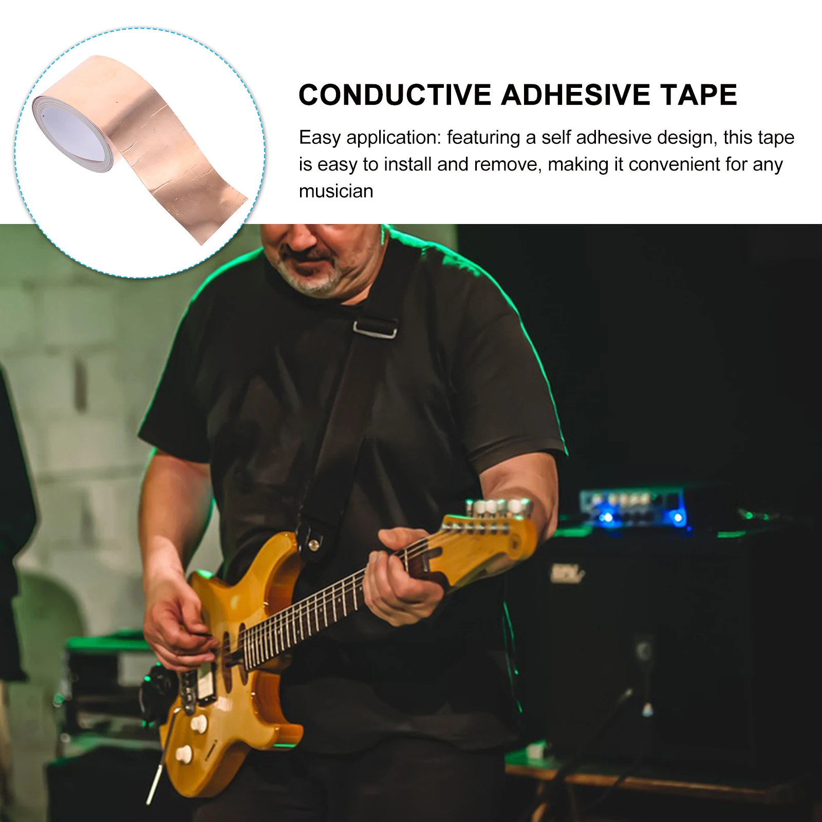 

Electric Guitar Bass 5M Copper Foil Tape Shielding Noise Reduction Conductive Adhesive Guitar Repairs Audio Experience