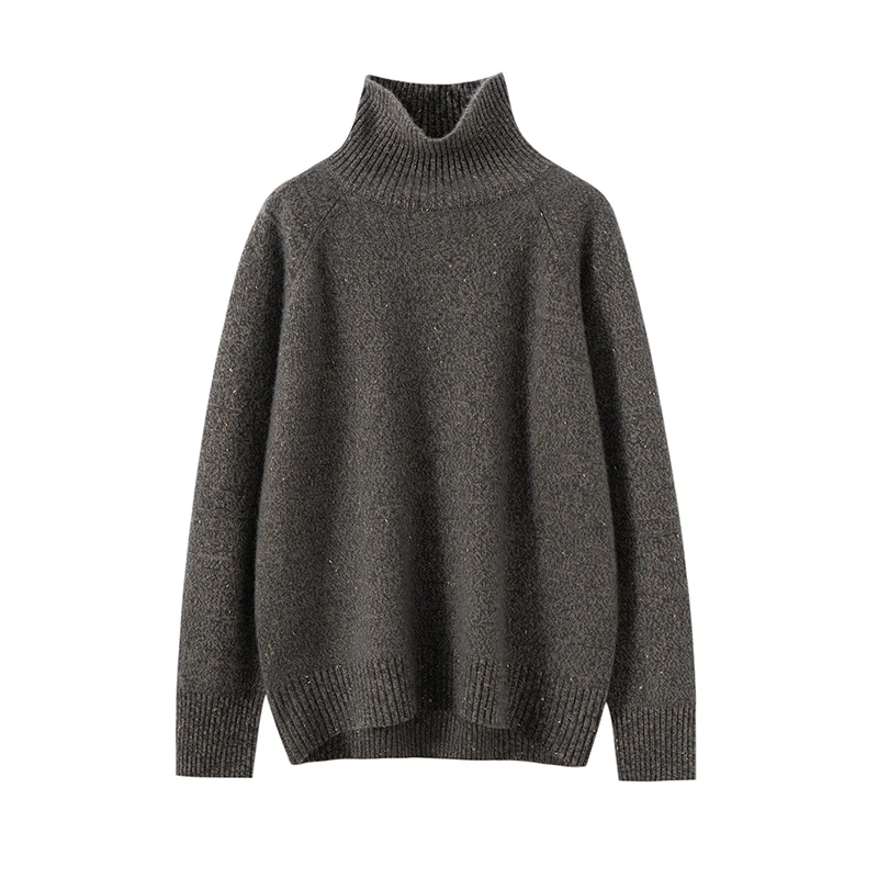 2025 Hot Sale Winter Women\'s 100% Pure Cashmere Sweater Turtleneck High Quality Soft Female Loose Thickened Knitted Pullover