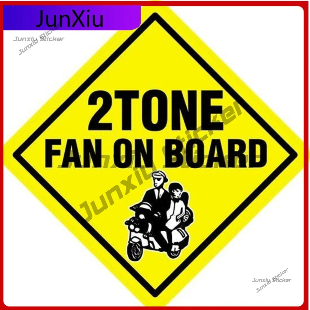 

Cool Vinyl Stickers 2 Tone Fan On Board Car Van Laptop Window Vehicle Lorry Coach Retro Vintage Scooter Scootering Cover scratch