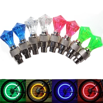 2 pçs luzes da bicicleta sensor de movimento luzes led com baterias para estrada mtb mountain bike pneu válvula acessórios da bicicleta