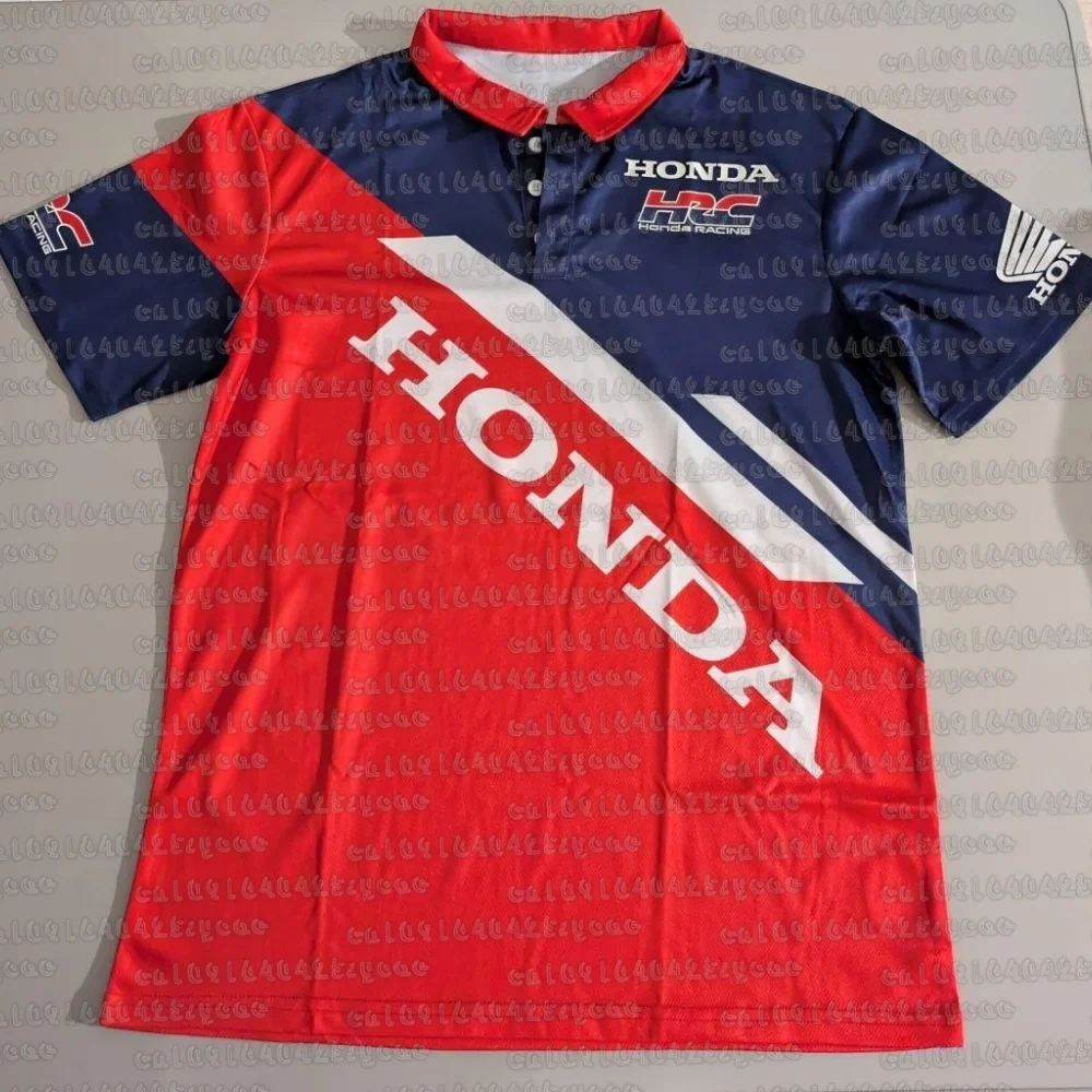 

2025 Summer Hot Selling Men’s Polo Shirt Featuring Honda HRC Motorcycle Racing Trend Suitable for Daily Outdoor Street Fashion