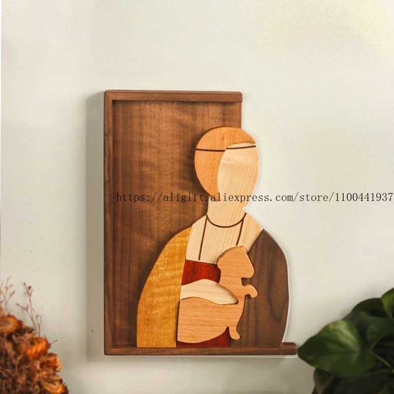 

Living Room Entrance Solid Wood Decorative Painting Dining Room Wall Ins Style Ornament High-end Niche Art