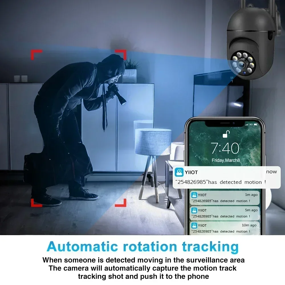 5G WiFi IP Camera PTZ Surveillance Camera Outdoor Security Protection Camera Two Way Audio Auto Tracking Home Cam