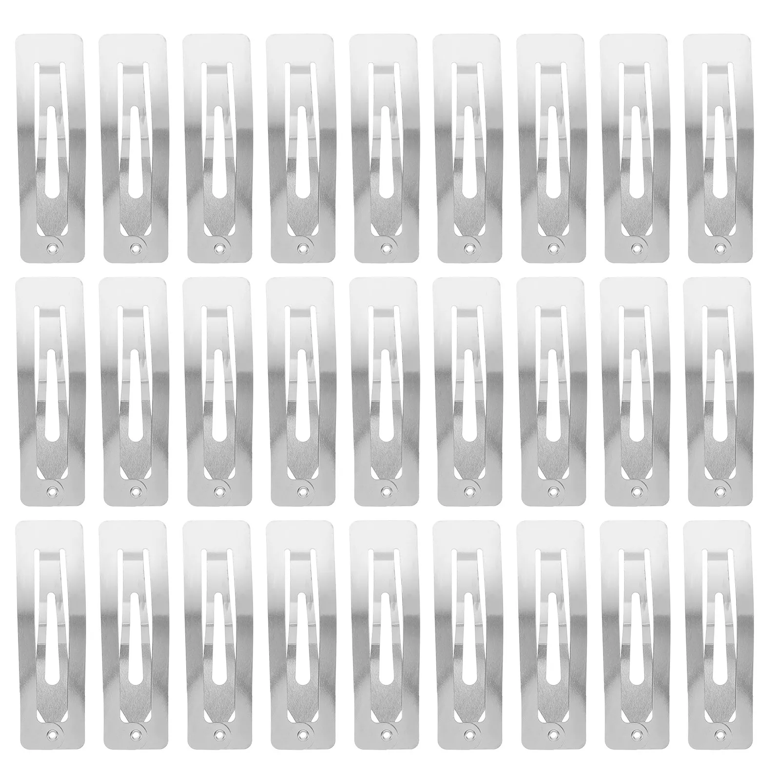 100 Piece Snap Hair Clips Long Rectangular Iron Barrettes DIY Hair Accessories for Crafts Gifts