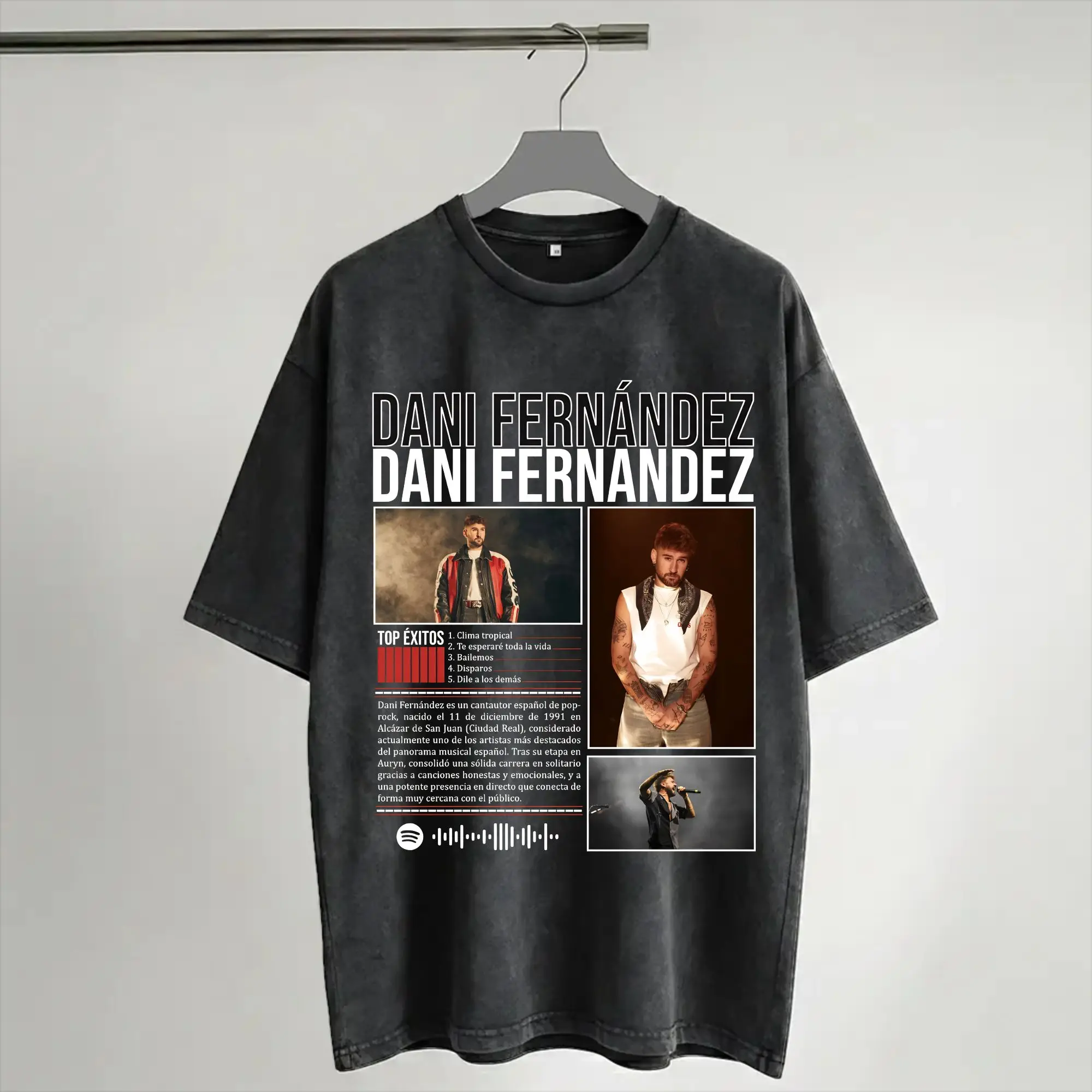 Dani Fernandez spanish  Outfit Washed T Shirts for Men Women Streetwear Hip Hop T-Shirts Summer  Tee Shirt Short Sleeve