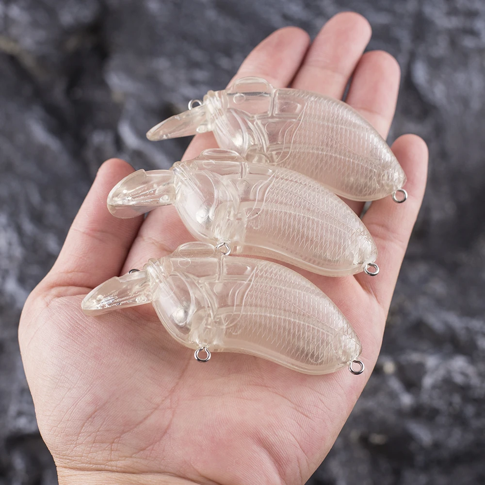 Dr.Holife 10 قطعة تعويم غير مصبوغ Crankbait الاصطناعي جثم باس إغراء 6 سنتيمتر 11.6 جرام كرانكبيت الفراغات الطعم الثابت لتقوم بها بنفسك إغراء #1