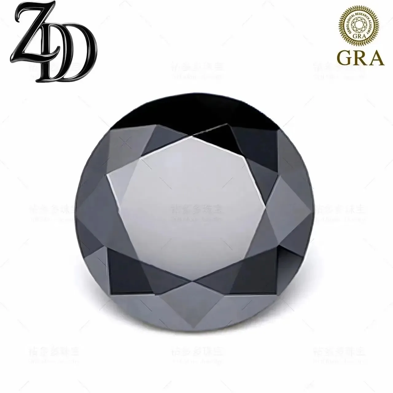 

Natural Black Moissanite Stone 0.5-5.0ct Round Cut with GRA Certificate Lab Diamonds Pass Diamond Tester for Jewelry DIY Making