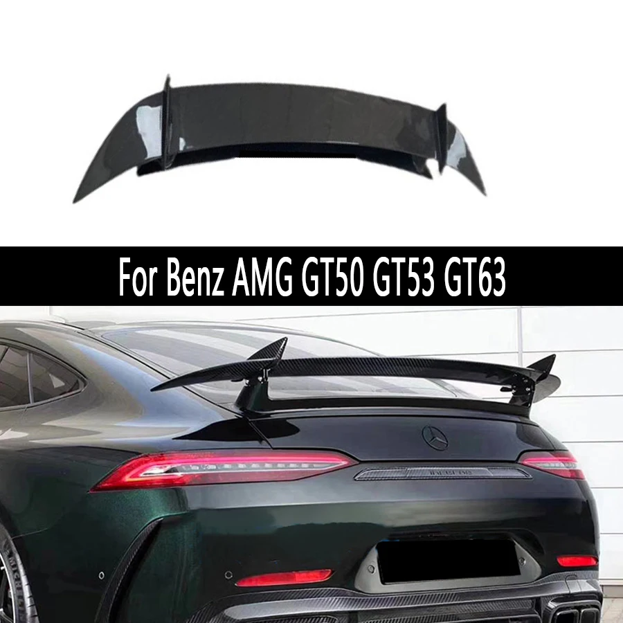 

For Mercedes Benz AMG GT GT50 GT53 GT63 Carbon Fiber Spoiler Tail fins Rear Trunk Guide Wing Rear Wing