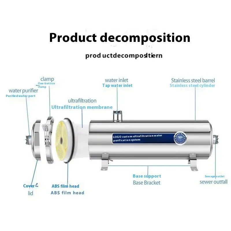 Large Flow Whole House Stainless Steel Water Purifier Membrane Ultrafiltration Purifier