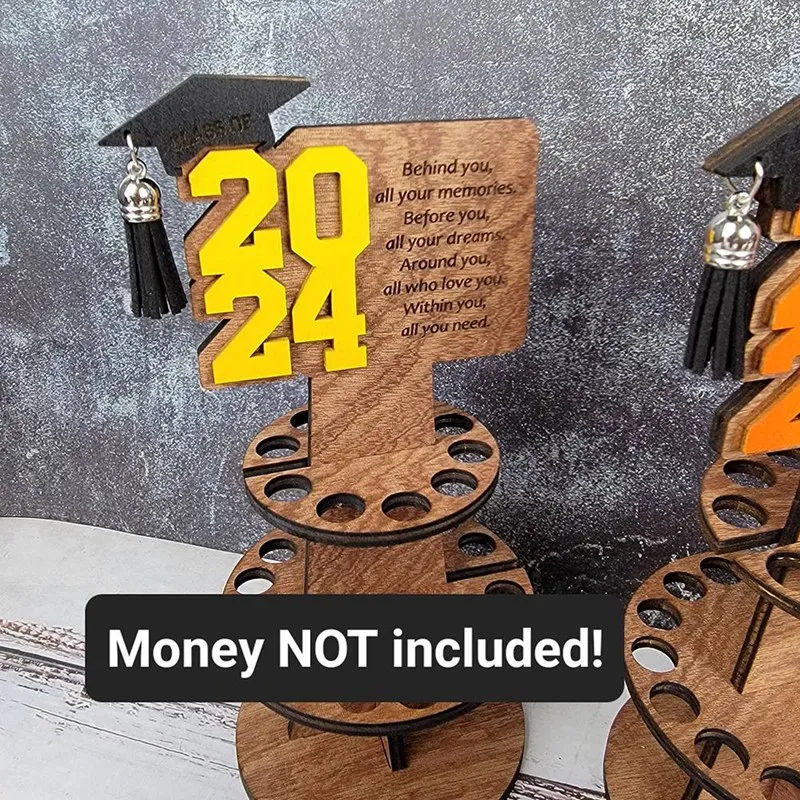 2024 Graduation Greeting Cards Double Layer Cash Holders With 25 Holes Unique Gift 5Piece