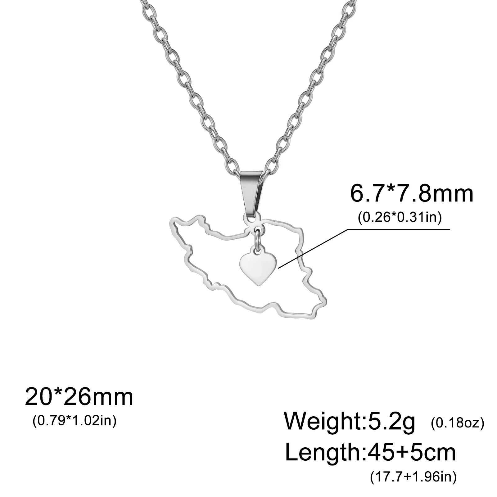 Kkjoy Iran-Karte, blaue Emaille-Anhänger-Halskette, Edelstahl, Iran-Landkarte, Wahrzeichen, Geschenk für Männer und Frauen, zierlicher Schmuck – Detail 4